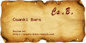 Csanki Bars névjegykártya